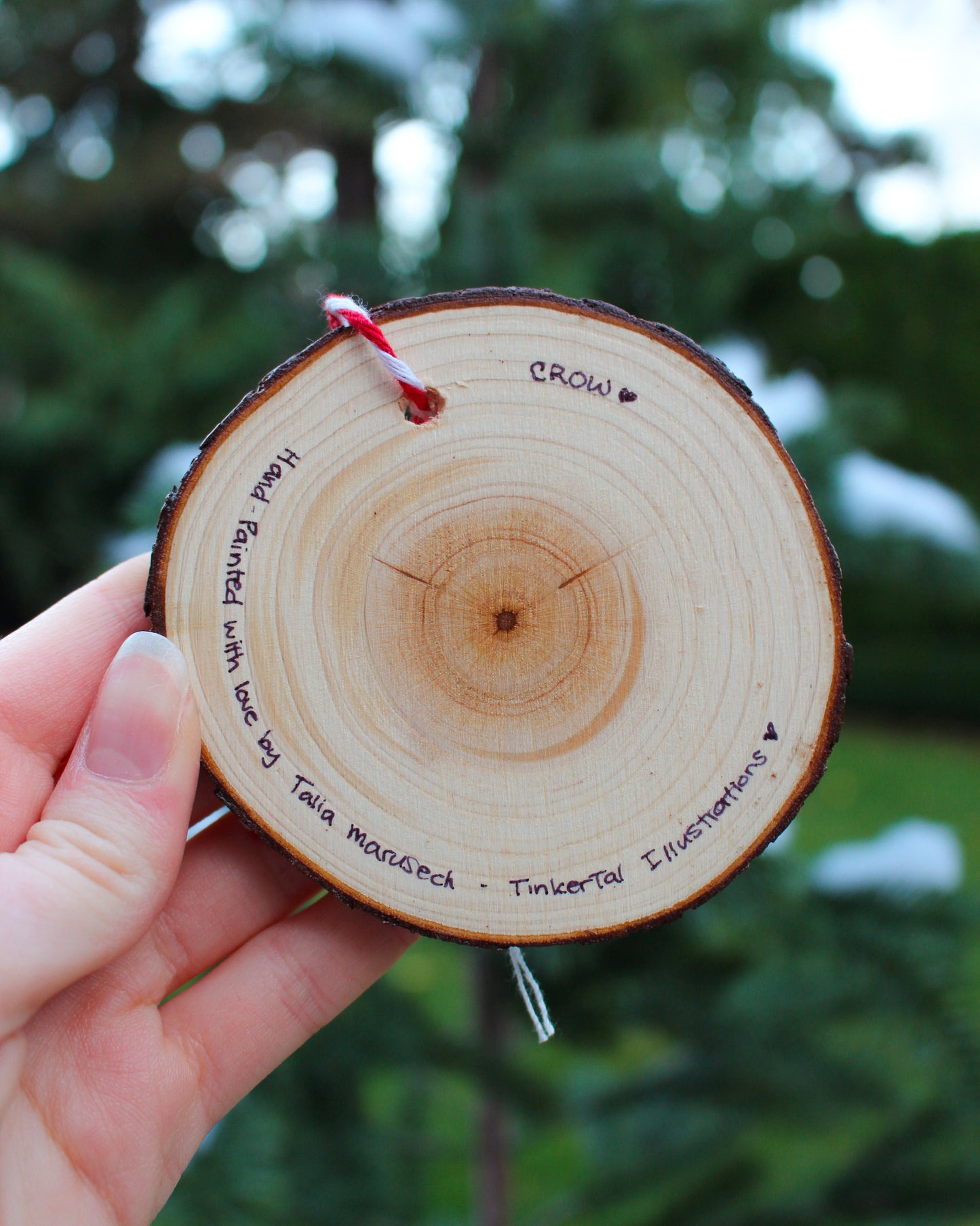 Winter Crow Ornaments - Hand-Painted Ornament