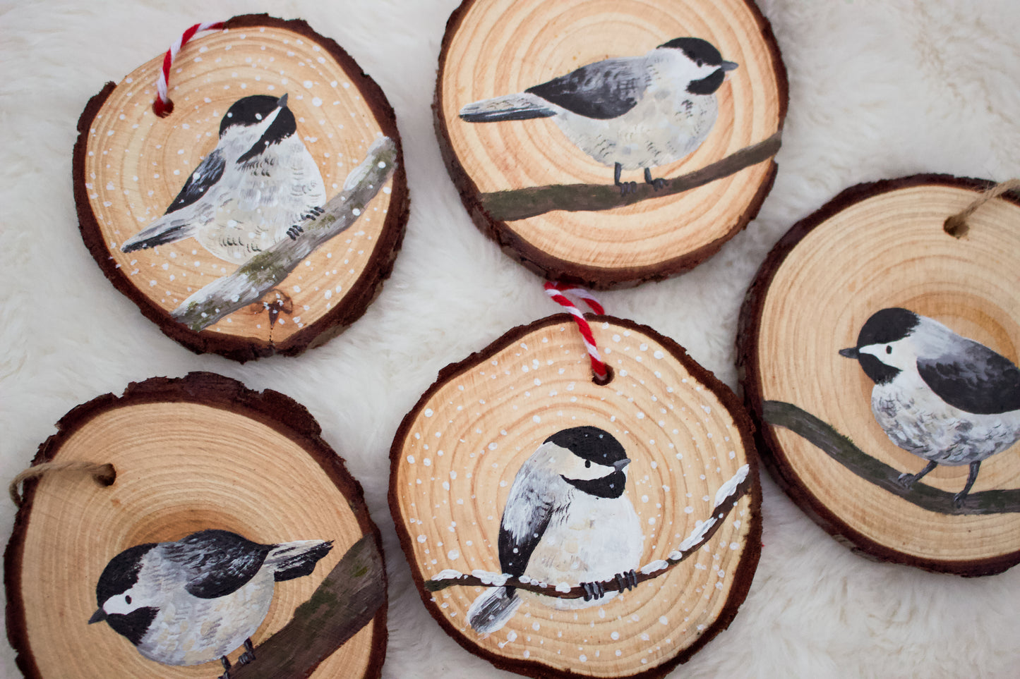 Chickadee Ornaments (5) - Hand-Painted Ornaments