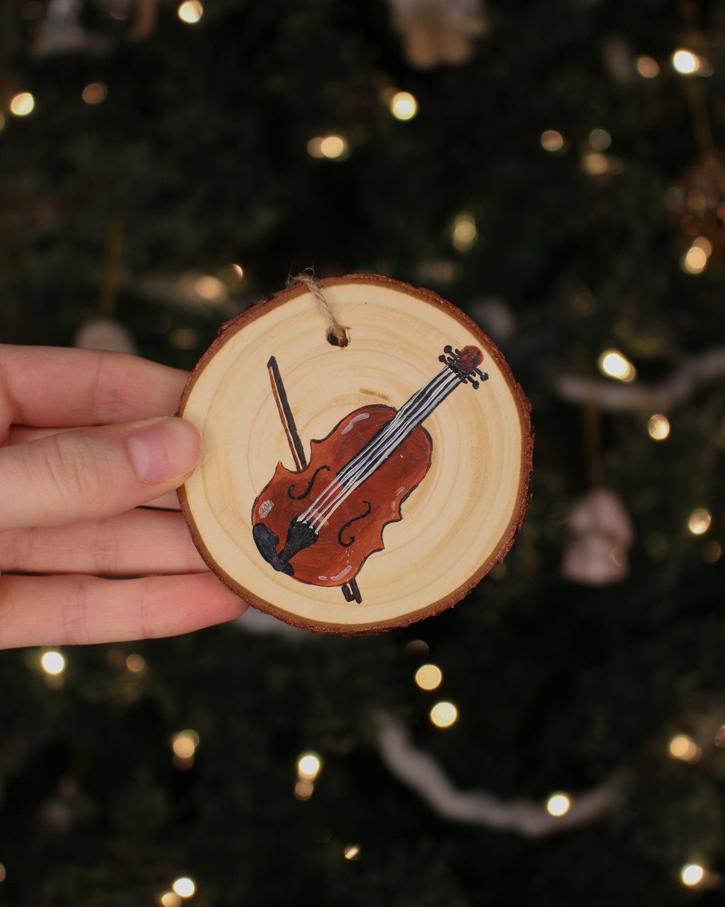 Stringed Bow Orchestra Instruments - Hand-Painted Ornaments (4)