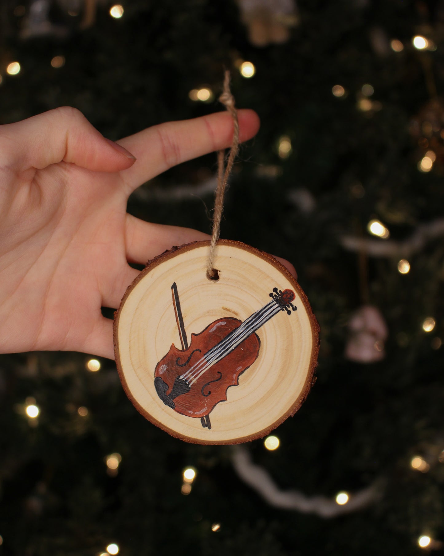 Stringed Bow Orchestra Instruments - Hand-Painted Ornaments (4)