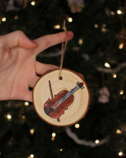 Stringed Bow Orchestra Instruments - Hand-Painted Ornaments (4)