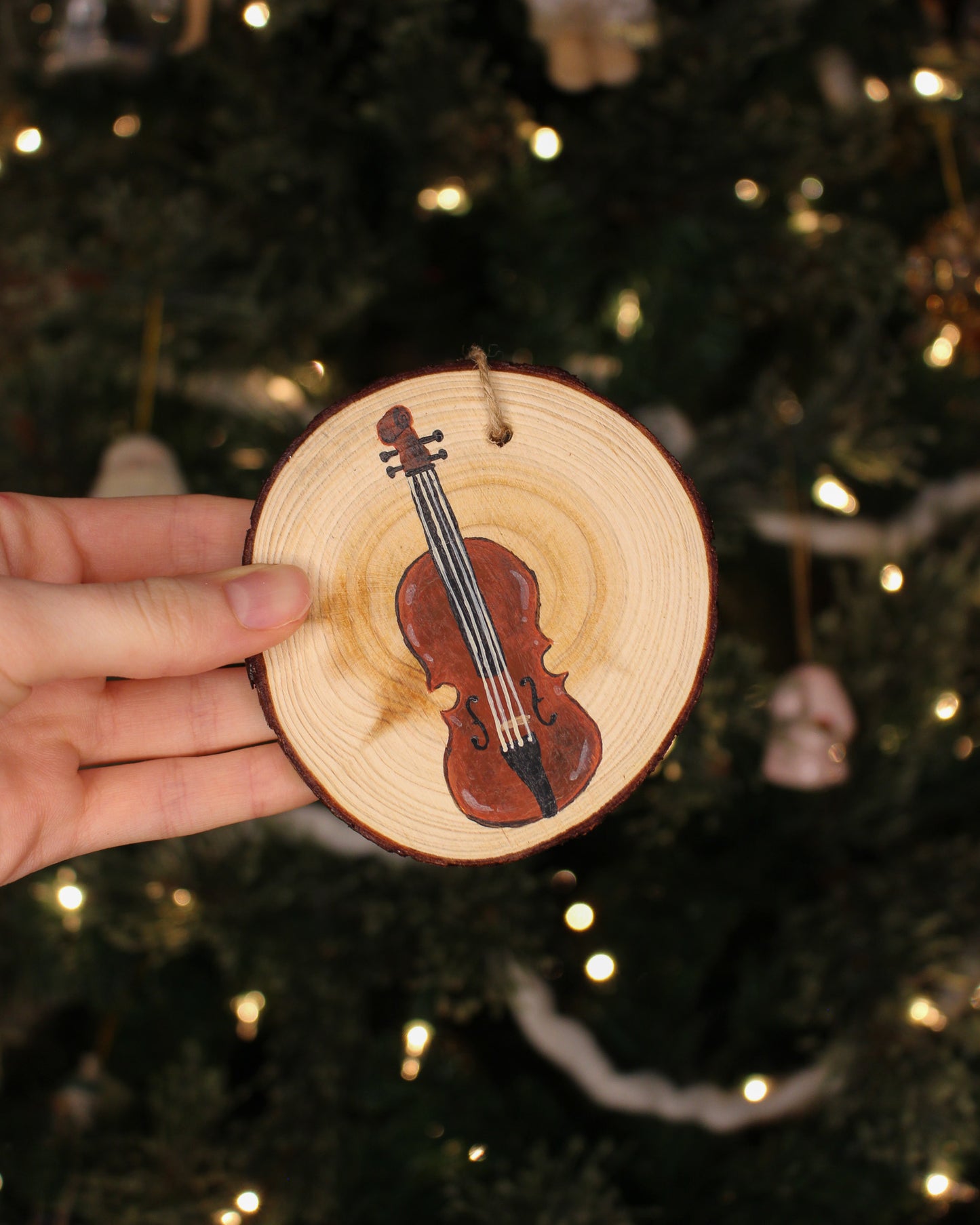 Stringed Bow Orchestra Instruments - Hand-Painted Ornaments (4)
