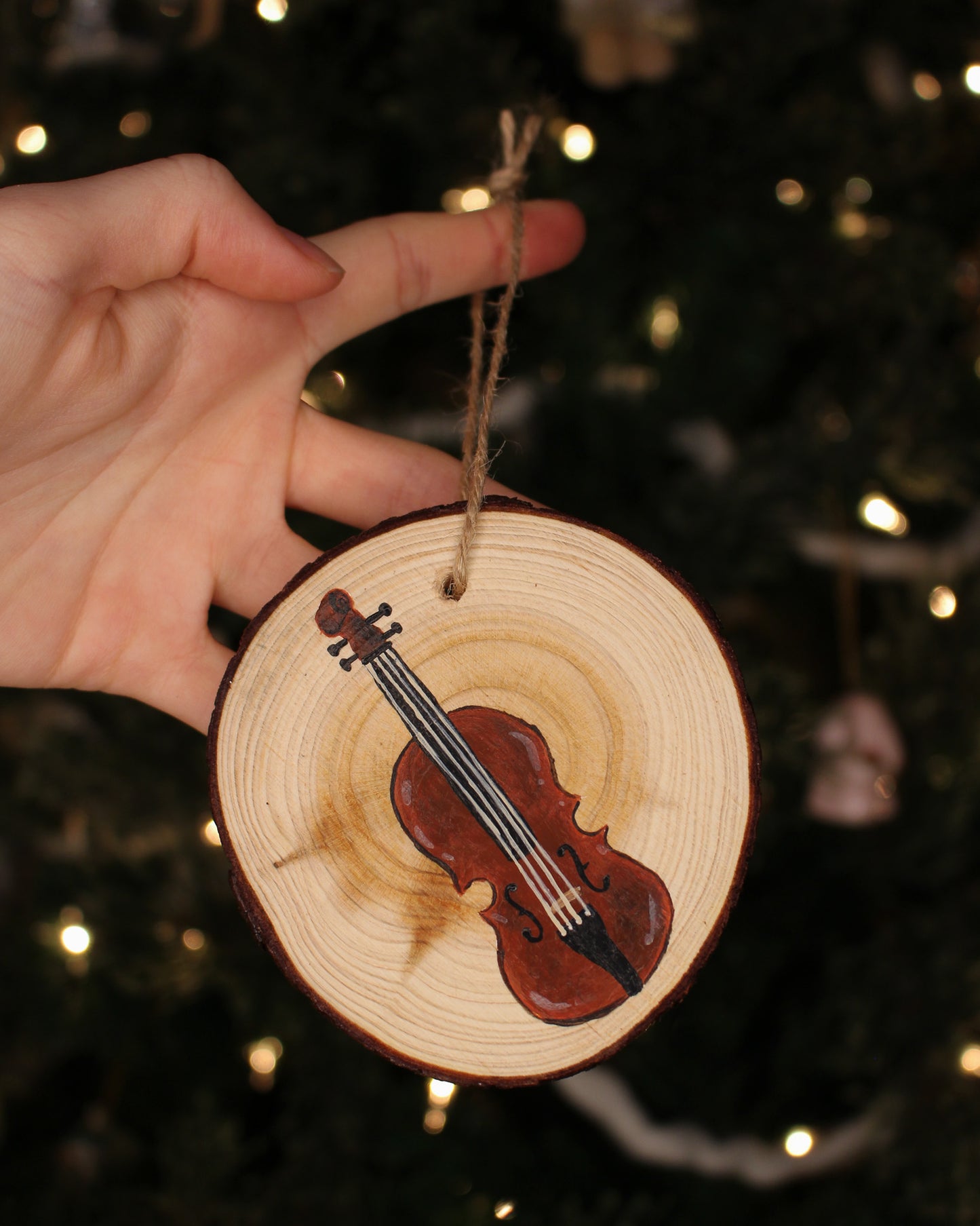 Stringed Bow Orchestra Instruments - Hand-Painted Ornaments (4)