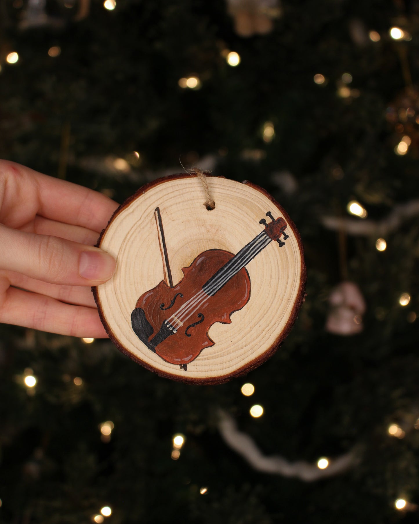 Stringed Bow Orchestra Instruments - Hand-Painted Ornaments (4)