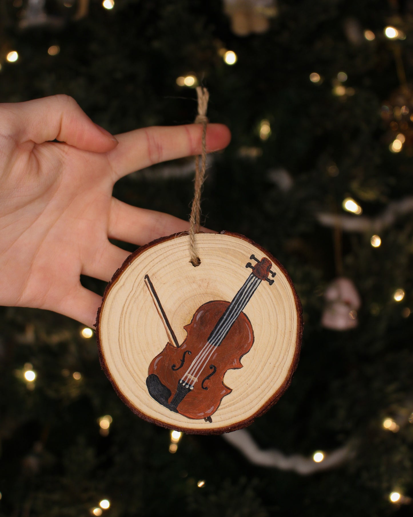 Stringed Bow Orchestra Instruments - Hand-Painted Ornaments (4)