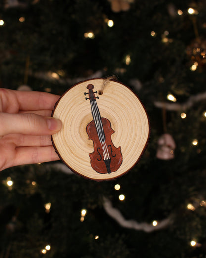 Stringed Bow Orchestra Instruments - Hand-Painted Ornaments (4)