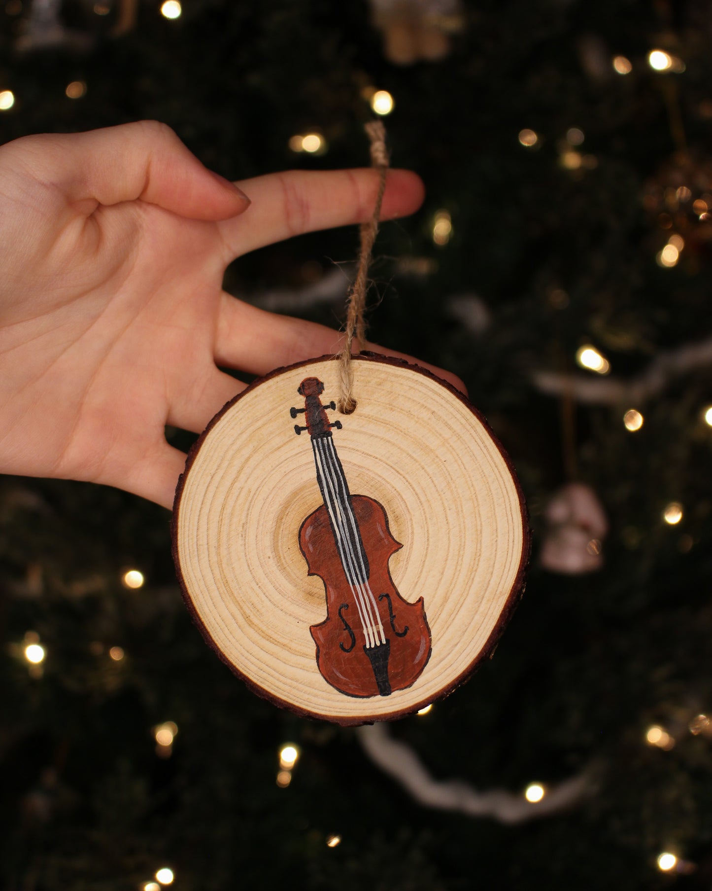 Stringed Bow Orchestra Instruments - Hand-Painted Ornaments (4)