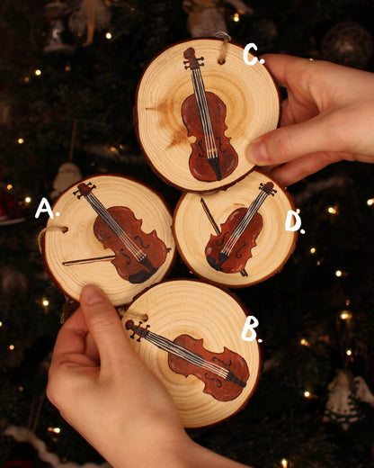 Stringed Bow Orchestra Instruments - Hand-Painted Ornaments (4)