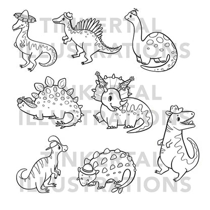 Dinosaur Colouring Garland