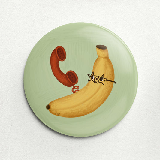 Retro Banana Handmade Button Pin