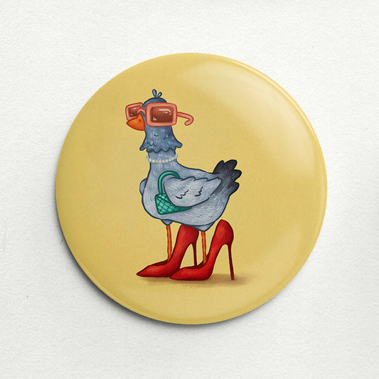 Fancy Pigeon Handmade Button Pin