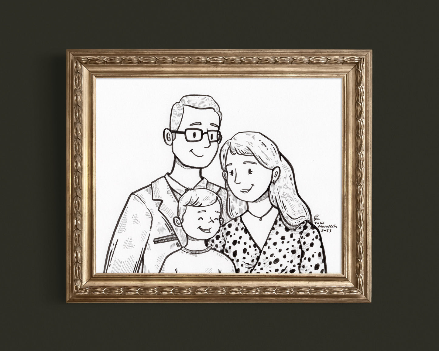 Custom Line Art Portrait - Hand Drawn in Ink