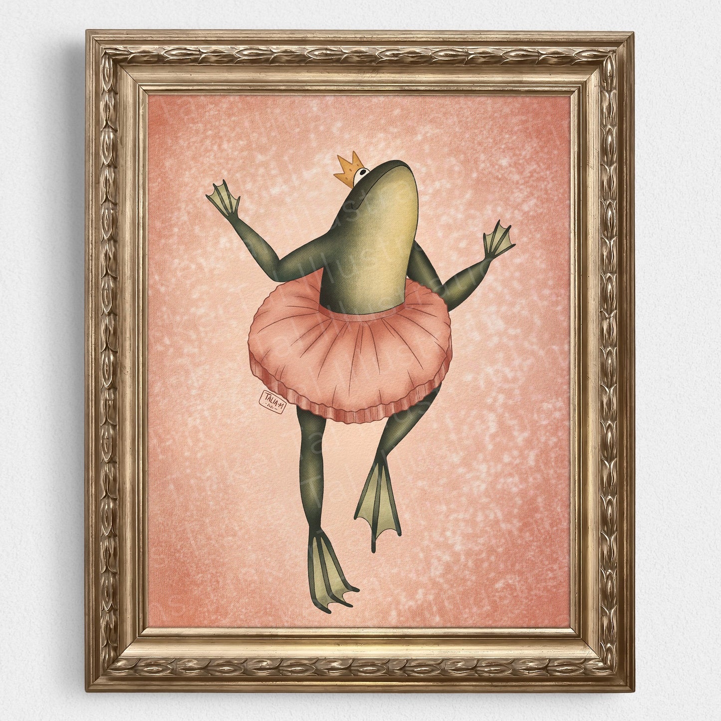 Pink 'Ballerina Princess' Frog Art Print - Elizabeth