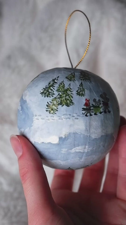 Ice Skating Mice, Winter Fun - Hand-Painted Heirloom Ornament