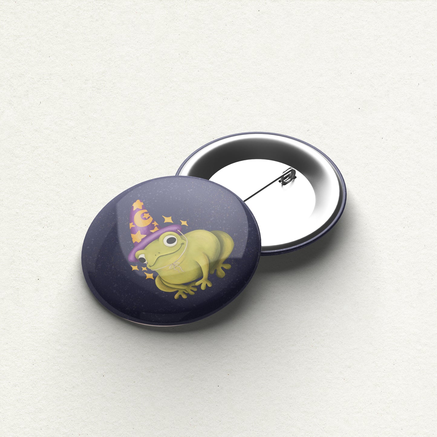 Wizard Frog Handmade Button Pin